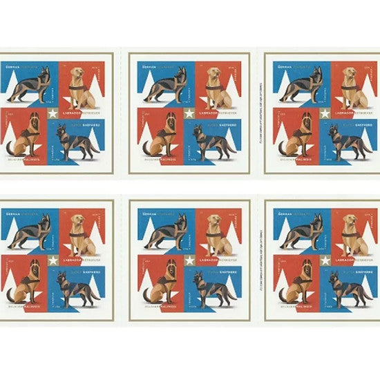 2019 Military Working Dogs Forever Stamps-Sheet