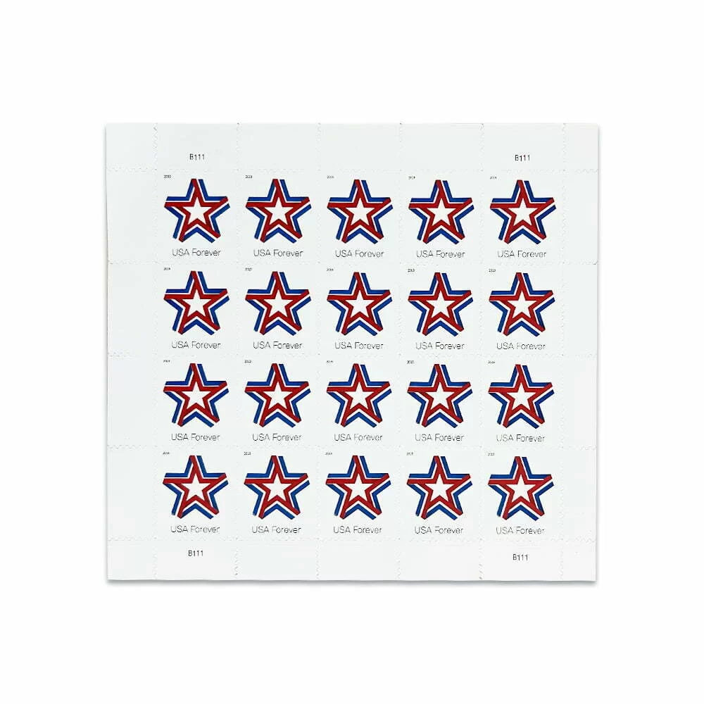 2019 Patriotic Star Forever Stamp – USA Red White Blue Design Sheet