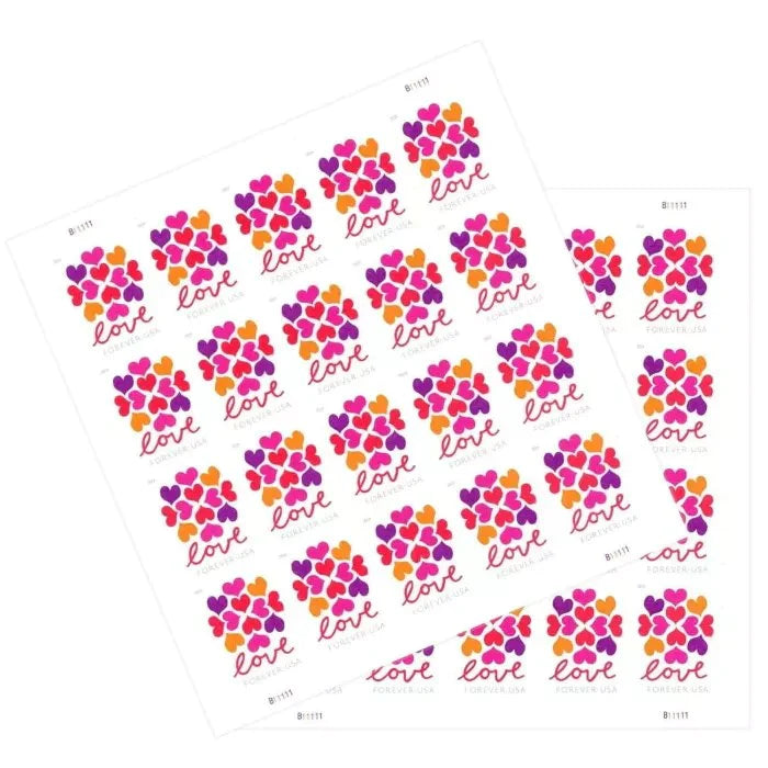 2019 Heart Blossom Forever Stamps – First-Class Wedding Postage Sheet