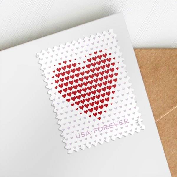 2020 Made of Hearts Forever Stamps | First-Class Wedding Stamps Sheet