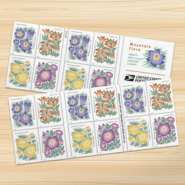 2022 Mountain Flora Forever Stamps – First-Class Postage Booklets