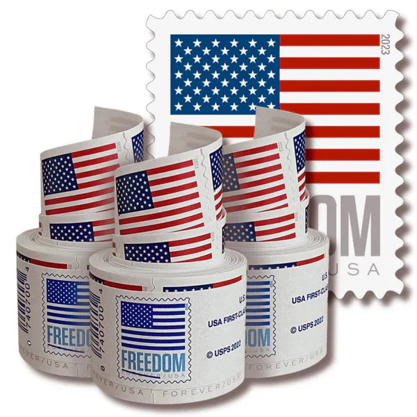 Highly Recommended: $989.99 for 100 Rolls(10000pcs) – Flag Forever Stamps