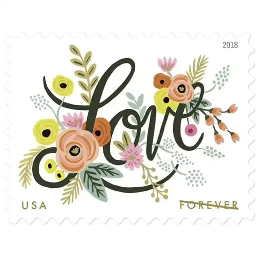 2018 Love Flourish Forever Stamp – First-Class Postage Sheet