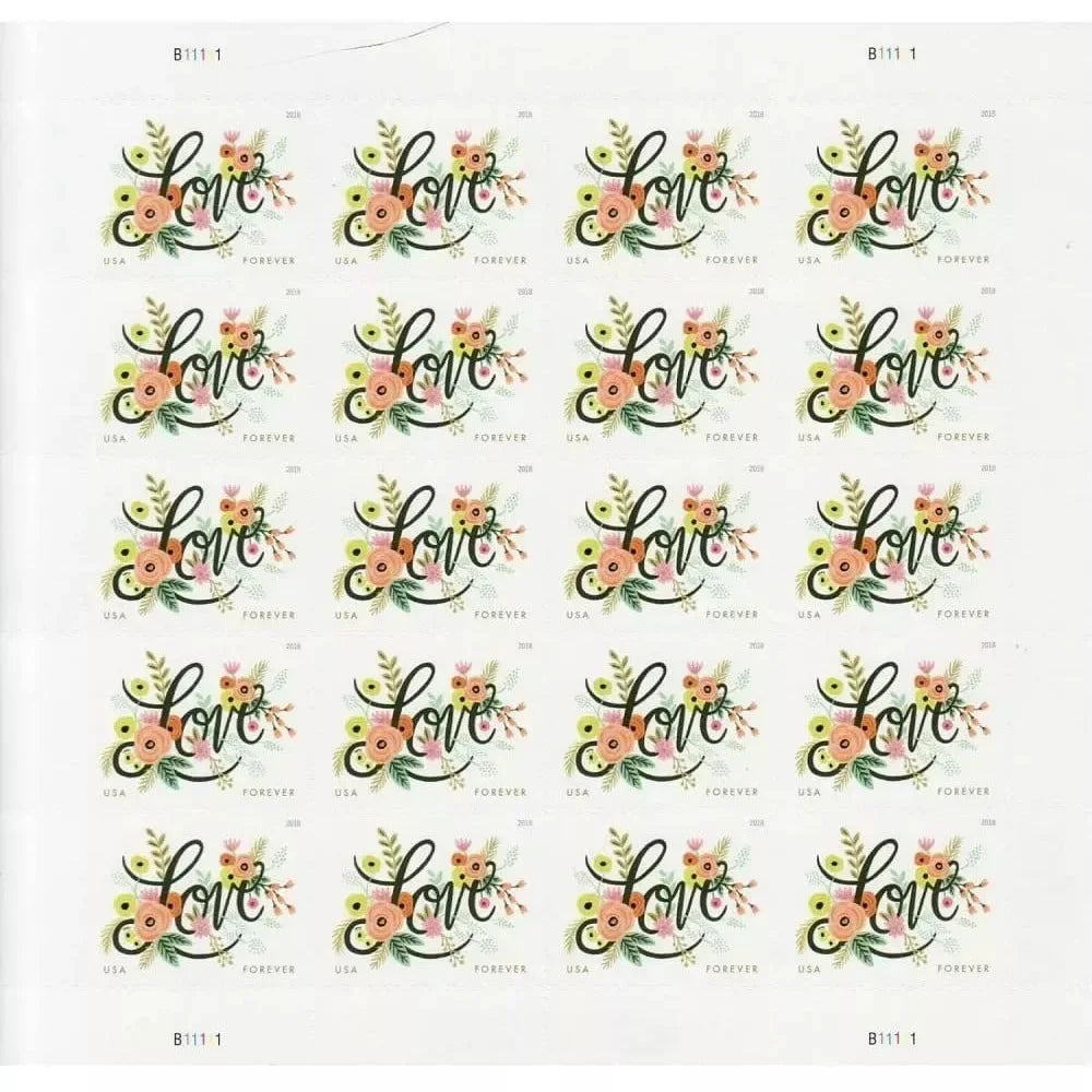 2018 Love Flourish Forever Stamp – First-Class Postage Sheet