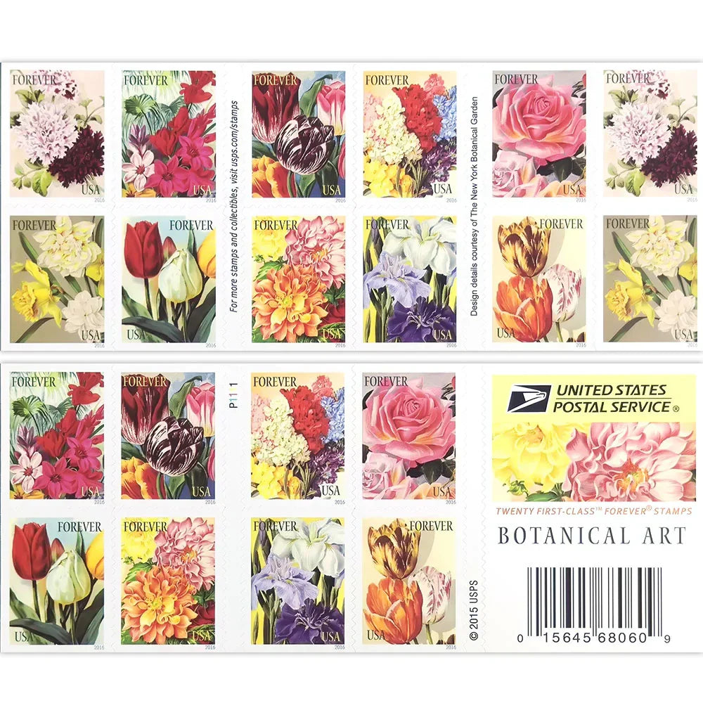 2016 Botanical Art Forever Stamps – First-Class Postage Sheet