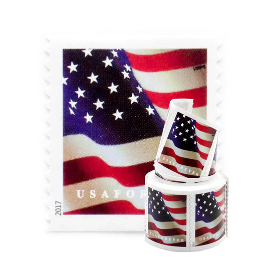 2017 U.S. Flag Forever Stamps – 100 Pcs Coil Roll (Self-Adhesive)