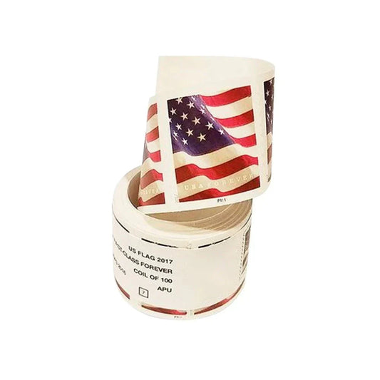 2017 U.S. Flag Forever Stamps – 100 Pcs Coil Roll (Self-Adhesive)