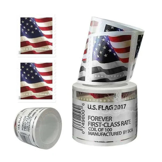 Highly Recommended: $989.99 for 100 Rolls(10000pcs) –  Flag Forever Stamps