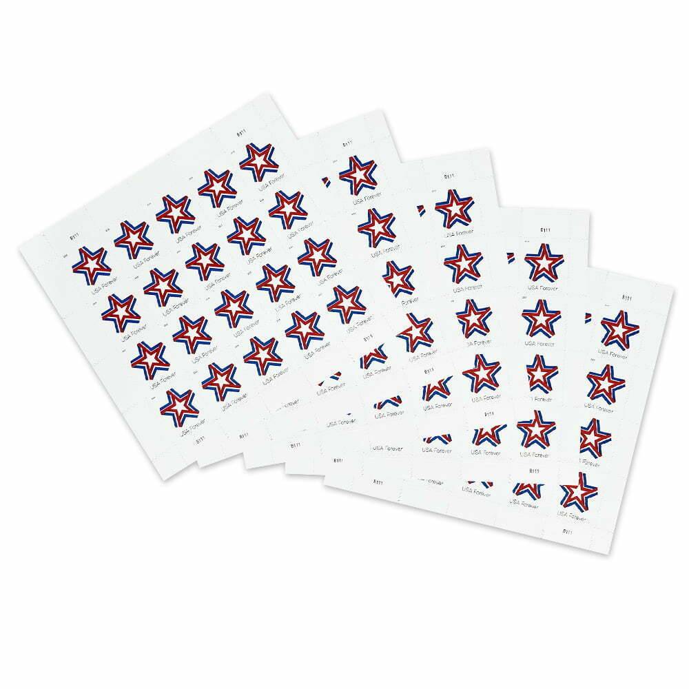 2019 Patriotic Star Forever Stamp – USA Red White Blue Design Sheet