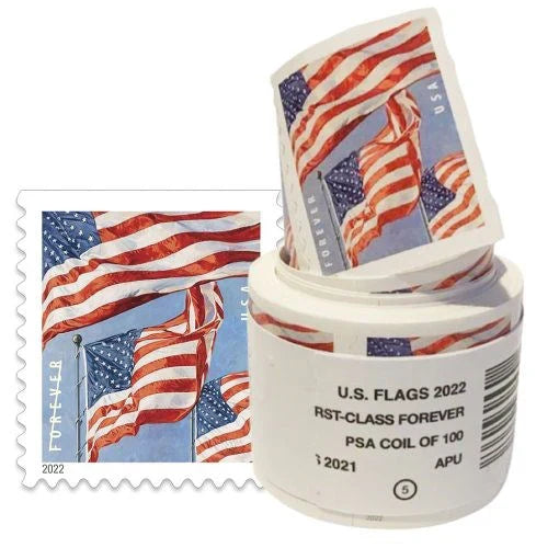 Highly Recommended: $149.99 for 10 Rolls(1000pcs) –  Flag Forever Stamps