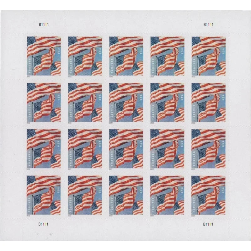 2022 U.S. Flag Forever Stamps – First-Class Postage Sheet