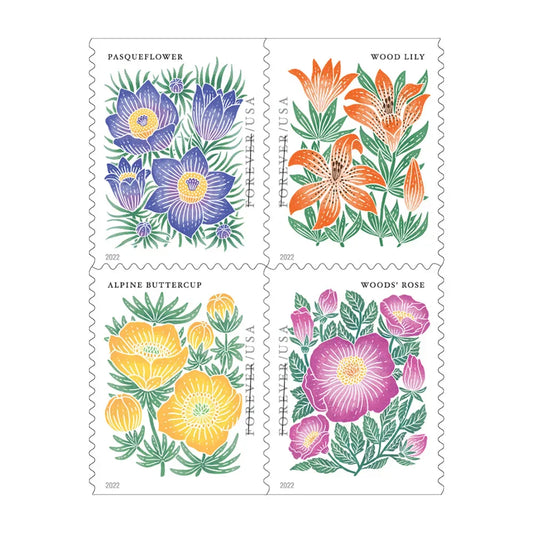 2022 Mountain Flora Forever Stamps – First-Class Postage Booklets