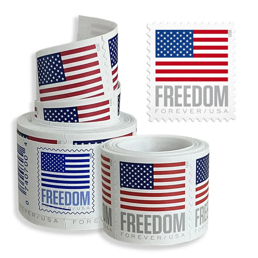 2023 U.S. Flag Forever Stamps – 100 Pcs Coil Roll (Self-Adhesive)